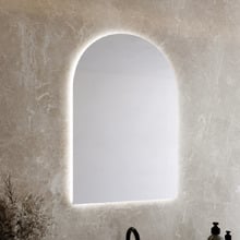 Kyra 900 x 600mm Arched LED Bathroom Mirror